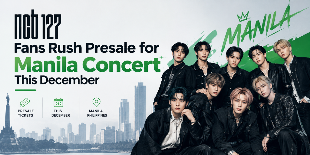 NCT 127 Manila concert banner promoting December presale tickets in the Philippines.